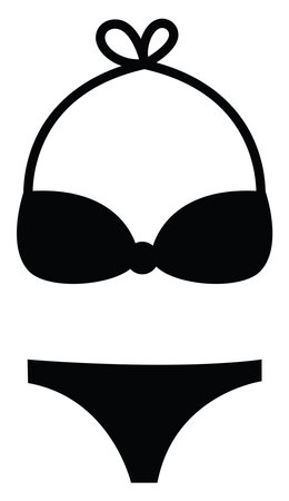 Black swimsuit, illustration, vector on a white backgroundのイラスト素材