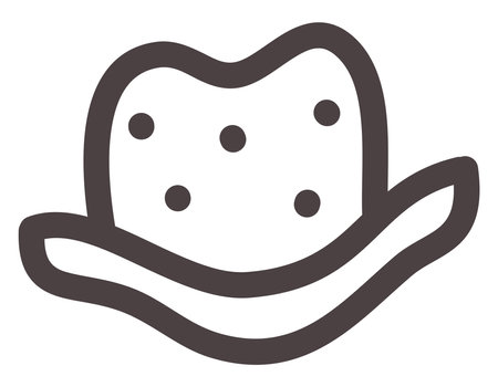 Cowboy hat, illustration, vector on a white backgroundのイラスト素材
