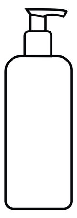 Simple hair shampoo bottle, icon illustration, vector on white backgroundのイラスト素材