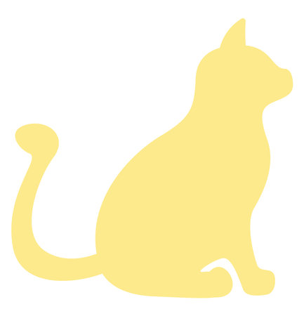 Yellow cat, icon illustration, vector on white backgroundのイラスト素材