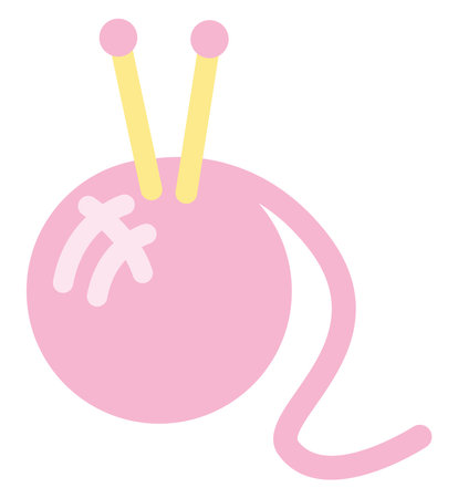 Knitting yarn, icon illustration, vector on white backgroundのイラスト素材