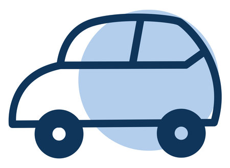 Modern blue car, icon illustration, vector on white backgroundのイラスト素材