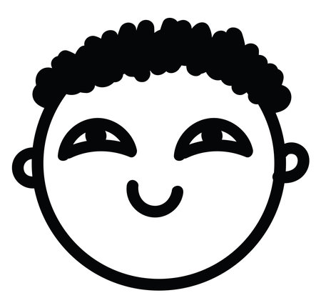 Please little boy, icon illustration, vector on white backgroundのイラスト素材