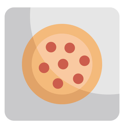 Pizza for delivery, icon illustration, vector on white backgroundのイラスト素材