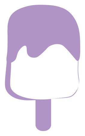 Purple ice cream, icon illustration, vector on white backgroundのイラスト素材