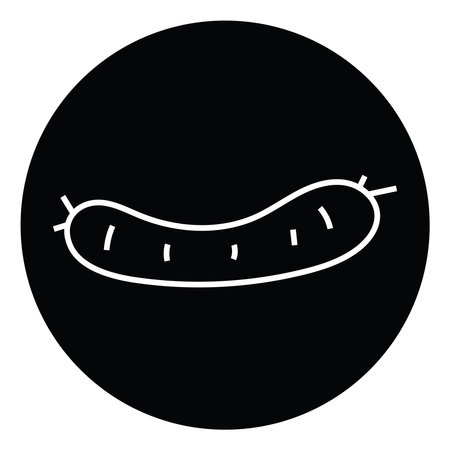 Fried sausage, icon illustration, vector on white backgroundのイラスト素材