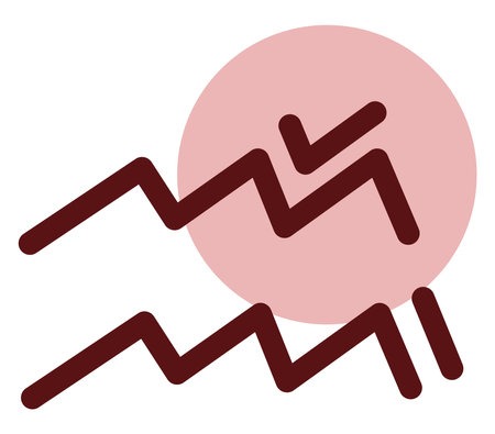 Aquarius horoscope sign, icon illustration, vector on white backgroundのイラスト素材