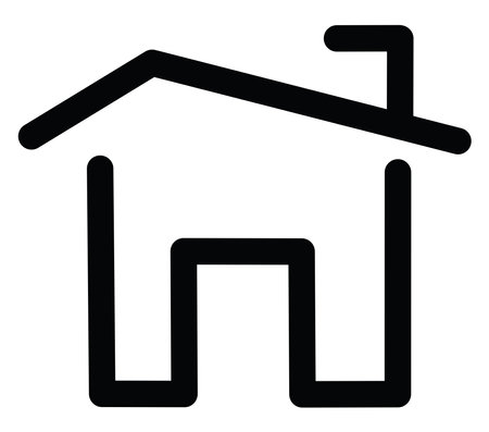 Wide house with one door, icon illustration, vector on white backgroundのイラスト素材