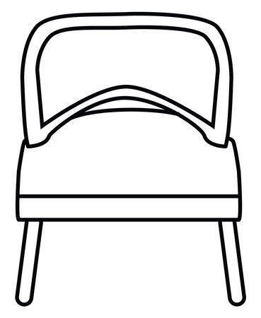 Simple armchair, icon illustration, vector on white backgroundのイラスト素材