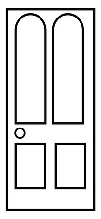 Simple door, icon illustration, vector on white backgroundのイラスト素材