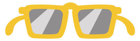 Yellow sunglasses, icon illustration, vector on white backgroundのイラスト素材