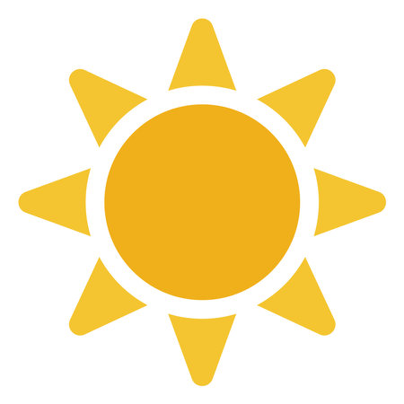 Summer sun, icon illustration, vector on white backgroundのイラスト素材