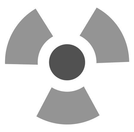 Radioactive sign, icon illustration, vector on white backgroundのイラスト素材