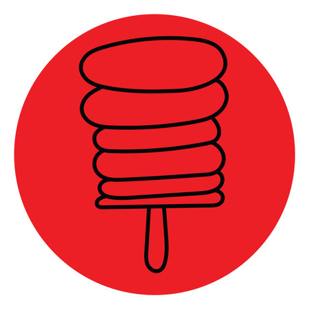 Red popsickle, icon illustration, vector on white backgroundのイラスト素材