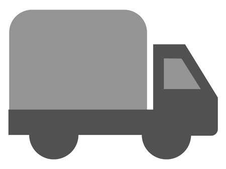 Grey truck, icon illustration, vector on white backgroundのイラスト素材