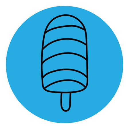 Tasty blue ice cream, icon illustration, vector on white backgroundのイラスト素材