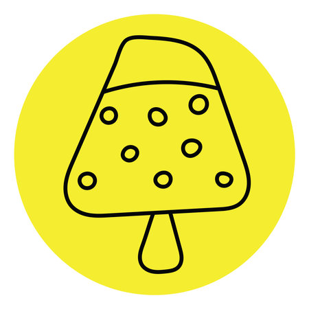 Yellow watermelon ice cream, icon illustration, vector on white backgroundのイラスト素材