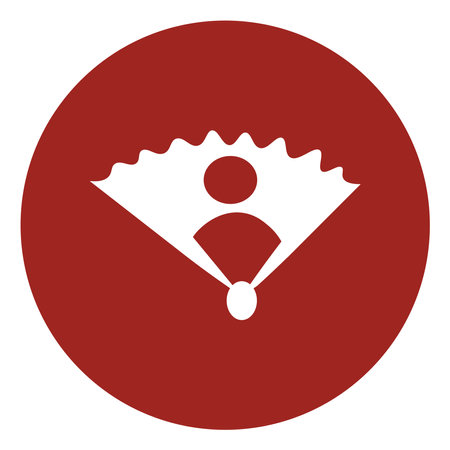 Japanese fan, icon illustration, vector on white backgroundのイラスト素材