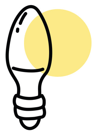 Tube shaped light bulb, icon illustration, vector on white backgroundのイラスト素材
