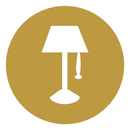 Vintage lamp, icon illustration, vector on white backgroundのイラスト素材