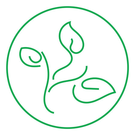 Three tropical leafs, icon illustration, vector on white backgroundのイラスト素材