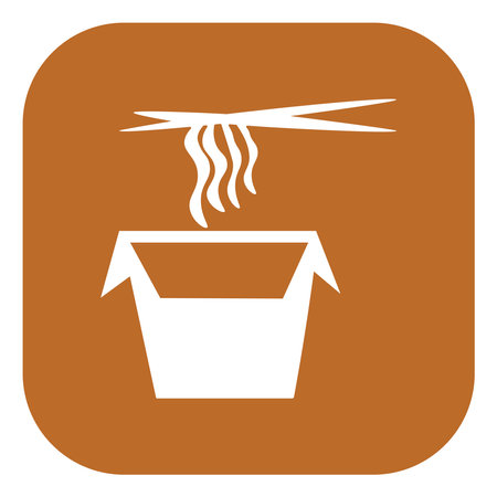 Korean spaghetti, icon illustration, vector on white backgroundのイラスト素材