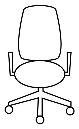 White office chair, icon illustration, vector on white backgroundのイラスト素材