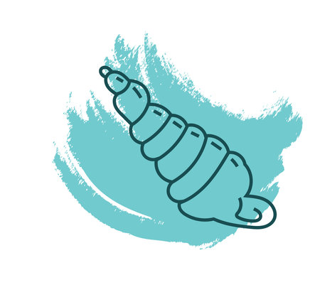Dark cerith snail seashell, icon illustration, vector on white backgroundのイラスト素材