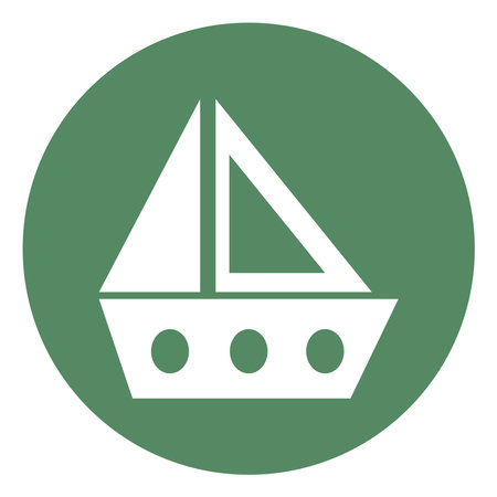 Ship travel, icon illustration, vector on white backgroundのイラスト素材