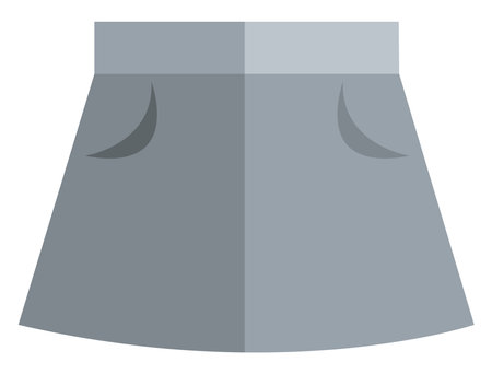 Grey skirt, icon illustration, vector on white backgroundのイラスト素材