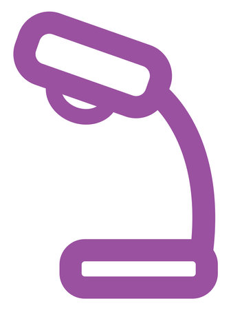Purple table lamp, icon illustration, vector on white backgroundのイラスト素材