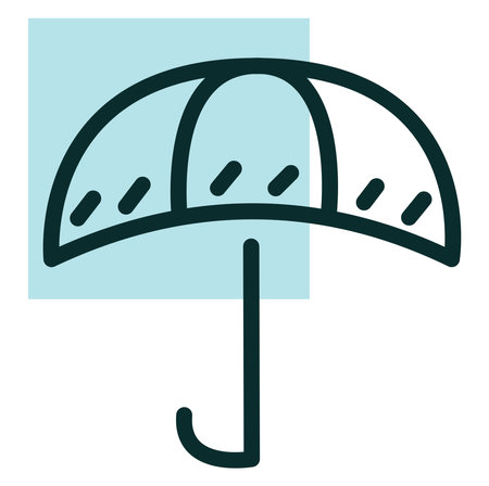 Classic umbrella, icon illustration, vector on white backgroundのイラスト素材