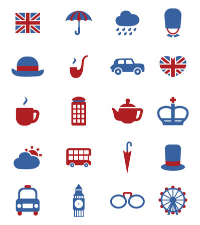 Londons attractions, icon illustration, vector on white backgroundのイラスト素材