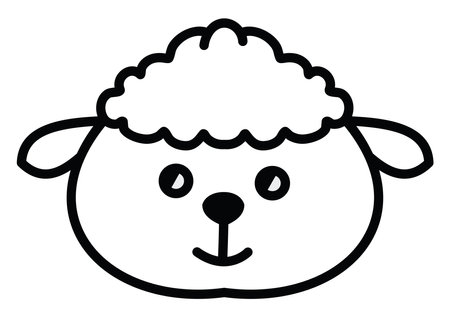 Cute baby sheep, illustration, on a white background.のイラスト素材