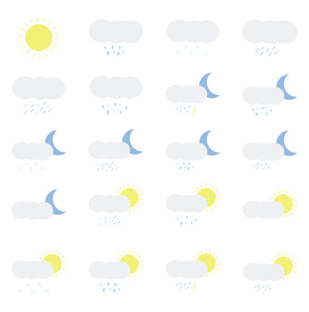 Cold weather forecast, icon illustration, vector on white backgroundのイラスト素材