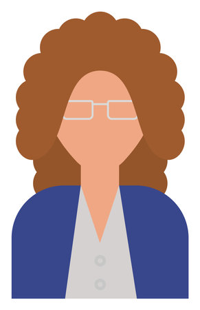 Woman with white glasses, illustration, on a white background.のイラスト素材