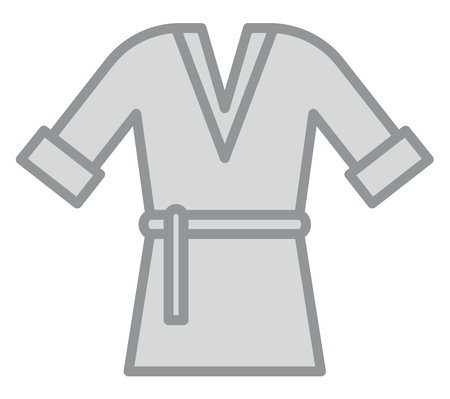 Grey bathrobe, illustration, on a white background.のイラスト素材