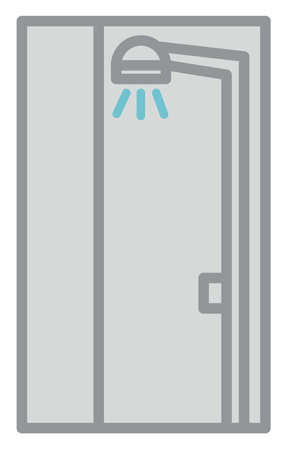 Grey shower, illustration, on a white background.のイラスト素材