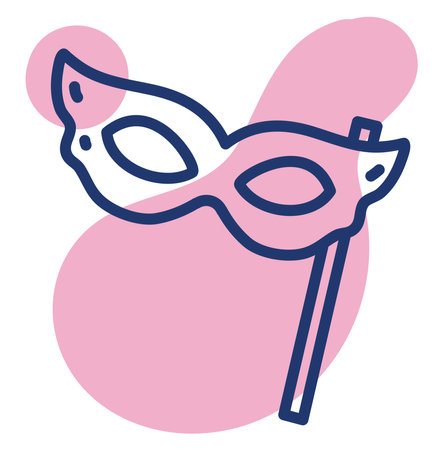 Birthday mask, illustration, on a white background.のイラスト素材