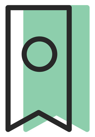 Green school bookmark, illustration, on a white background.のイラスト素材