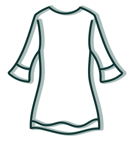 Long sleeved dress, illustration, on a white background.のイラスト素材