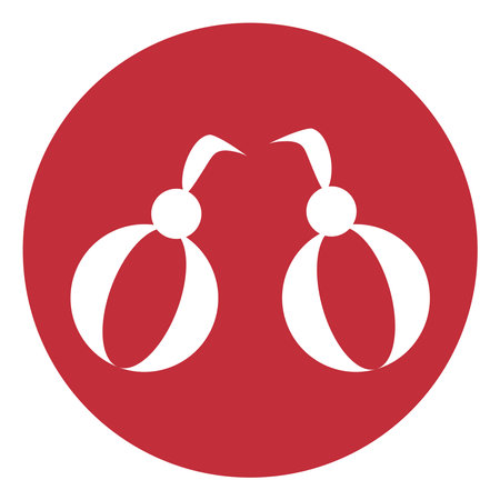 White earrings, illustration, on a white background.のイラスト素材