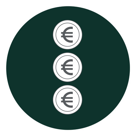 Euro coins, illustration, on a white background.のイラスト素材