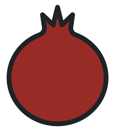 Red pomegranate, illustration, on a white background.のイラスト素材