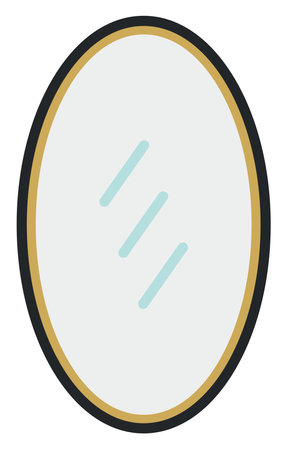 Bedroom mirror, illustration, on a white background.のイラスト素材