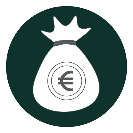 Money bag, illustration, on a white background.のイラスト素材