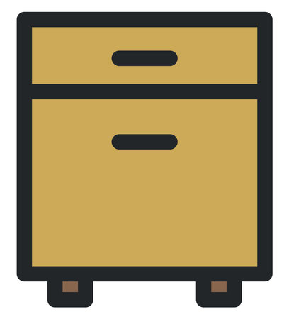 Wooden nightstand, illustration, on a white background.のイラスト素材