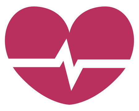 Pink heartbeat, illustration, on a white background.のイラスト素材