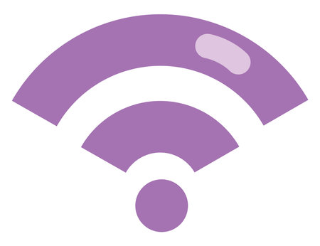 Purple wifi, illustration, on a white background.のイラスト素材
