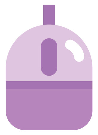 Purple computer mouse, illustration, on a white background.のイラスト素材